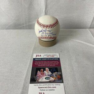 Milt Thompson signed 08 ws champs 93 09 nl champs autographed OMLB baseball JSA
